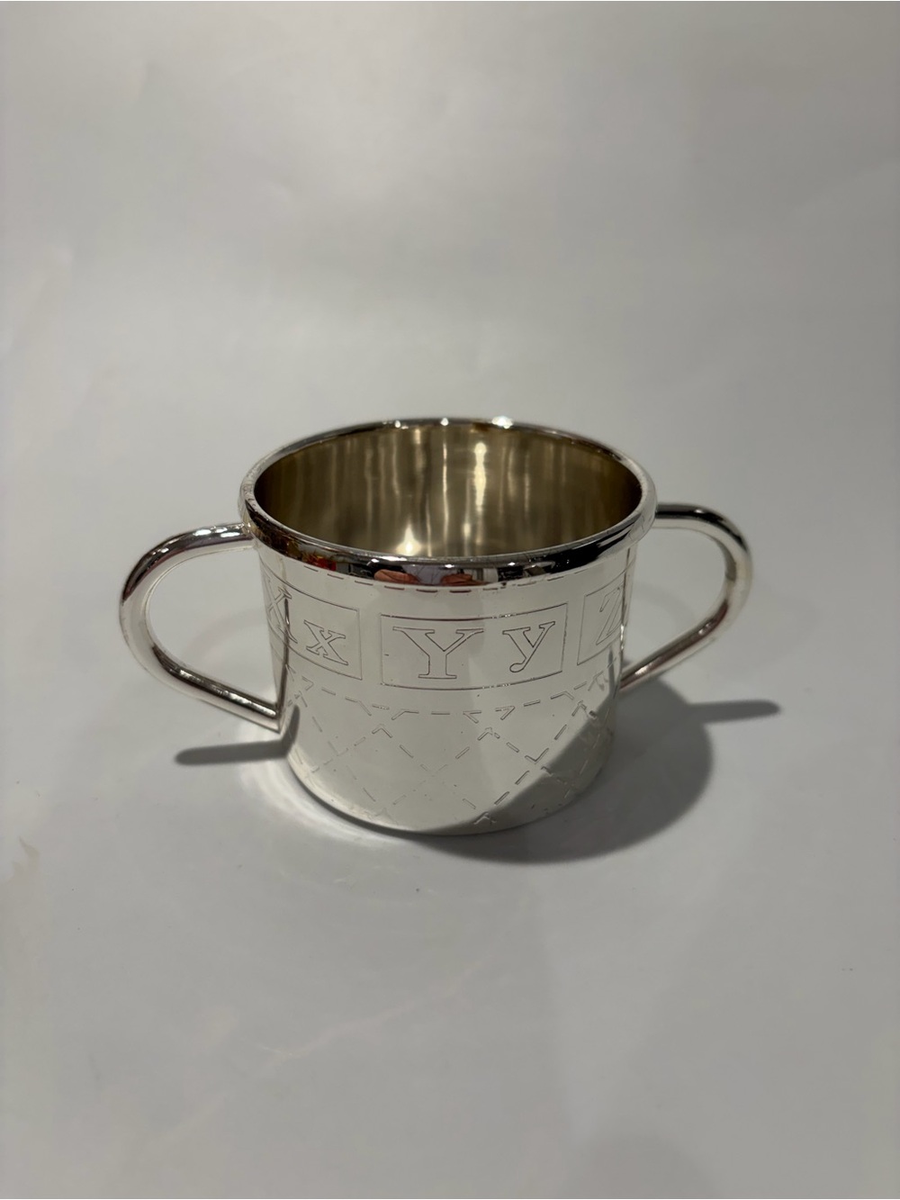 Ralph Lauren Silver Baby Cup Alphabet New Baby Nursery Baby Shower Gift